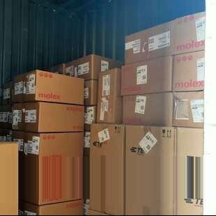 Branded cartons stacked for export