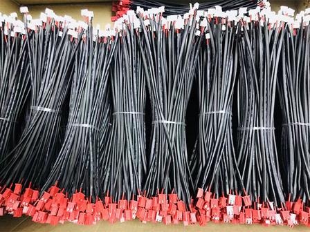 Wire harness bundles packed for shipment